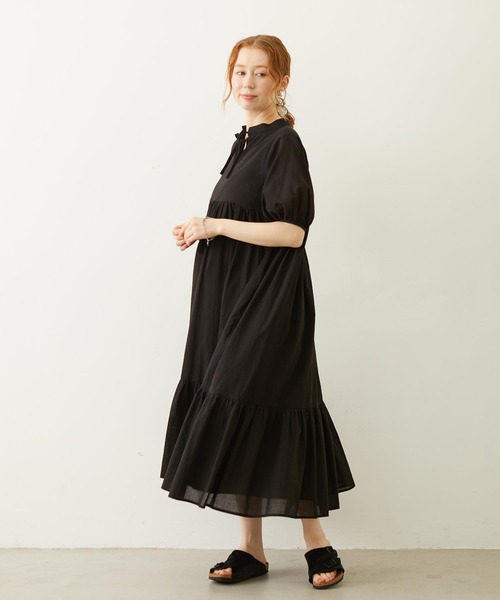 MILKFED.(ミルクフェド)の「TIERED LONG DRESS(ワンピース・レディース・レッド/ライトグリーン/ブラック・ONE SIZE)」の8枚目の写真