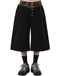 『OY/オーワイ』LAYERED WAIST WIDE SHORTS/レイヤードウエストワイドショートパンツ