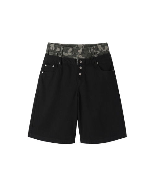 OY(オーワイ)の「『OY/オーワイ』LAYERED WAIST WIDE SHORTS/レイヤードウエストワイドショートパンツ(その他パンツ・メンズ・ブラック・L/M/S)」の5枚目の写真