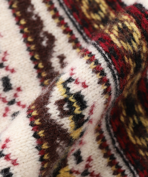 Coohem（コーヘン）の「COOHEM / コーヘン クレイジーフェアアイル ニットプルオーバー（ニット/セーター・メンズ・ライトグリーン/アイボリー・LARGE/MEDIUM）」の4枚目の写真