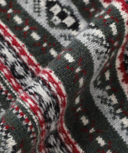 Coohem（コーヘン）の「COOHEM / コーヘン クレイジーフェアアイル ニットプルオーバー（ニット/セーター・メンズ・ライトグリーン/アイボリー・LARGE/MEDIUM）」の5枚目の写真