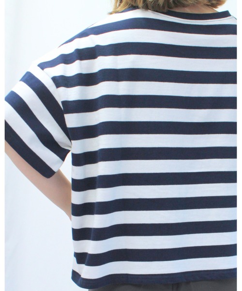 amini(アミニ)の「ボーダーカットソー(Tシャツ/カットソー・レディース・ブラック×ホワイト/ネイビー×ホワイト・MEDIUM)」の9枚目の写真