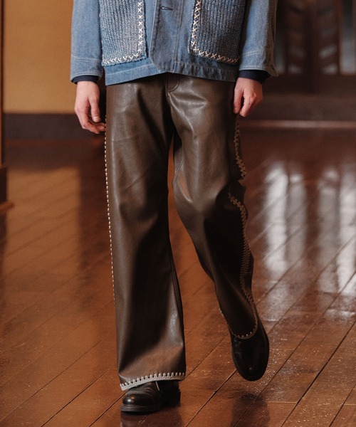 amok（アモク）の「HAND KNITTING PANTS（その他パンツ・メンズ・ブラック/ブラウン・L/M/S）」の2枚目の写真