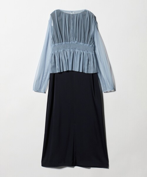 UNITED ARROWS（ユナイテッドアローズ）の「チュール サテン コンビ ワンピース（ワンピース・レディース・ブラック/ネイビー・36/38）」の3枚目の写真