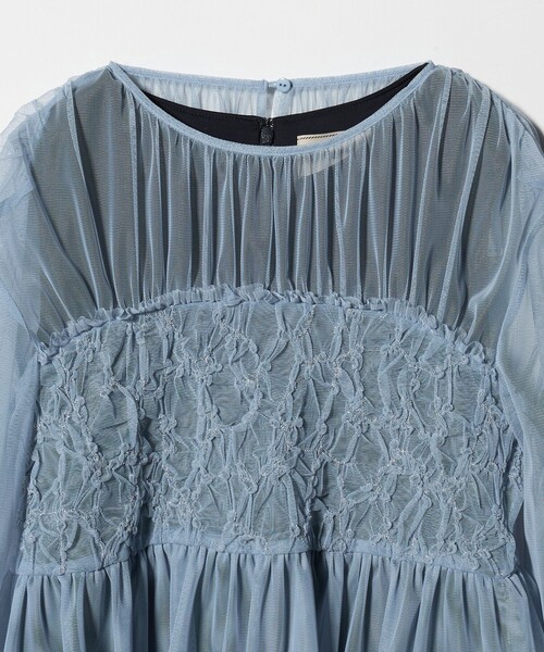 UNITED ARROWS（ユナイテッドアローズ）の「チュール サテン コンビ ワンピース（ワンピース・レディース・ブラック/ネイビー・36/38）」の4枚目の写真