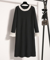 LUCPY（ラクピー）の「レースネック Aラインワンピース（ワンピース）」