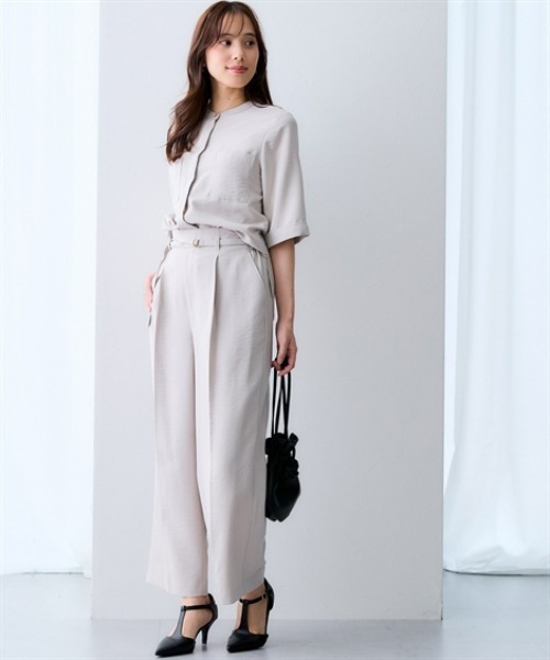 7days Life Styling(セブンデイズライフスタイリング)の「【接触冷感/UVカット】麻調合繊ポケットハーフスリーブシャツ(シャツ/ブラウス・レディース・ネイビー/ベージュ/ブラウン・LL/L/M/S/3L/5L/6L/4L)」の8枚目の写真