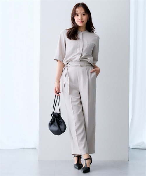 7days Life Styling(セブンデイズライフスタイリング)の「【接触冷感/UVカット】麻調合繊ポケットハーフスリーブシャツ(シャツ/ブラウス・レディース・ネイビー/ベージュ/ブラウン・LL/L/M/S/3L/5L/6L/4L)」の9枚目の写真