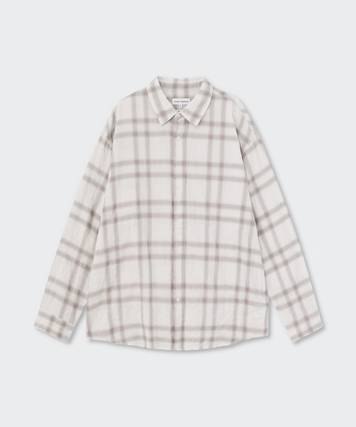 MUSINSA STANDARD（ムシンサスタンダード）の「リラックスドクリンクルオンブレチェックシャツ2 [クリーム/ベージュ]（シャツ/ブラウス・メンズ・その他・2XL/MEDIUM/LARGE/X-LARGE/SMALL）」の8枚目の写真
