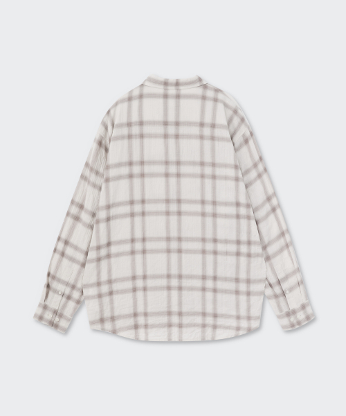 MUSINSA STANDARD（ムシンサスタンダード）の「リラックスドクリンクルオンブレチェックシャツ2 [クリーム/ベージュ]（シャツ/ブラウス・メンズ・その他・2XL/MEDIUM/LARGE/X-LARGE/SMALL）」の9枚目の写真