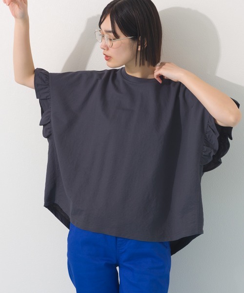 セール】接触冷感 袖フレア半袖Tシャツ トップス（Tシャツ/カットソー