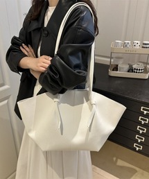 大容量 フェイクレザー アンダーアーム トートバッグ
