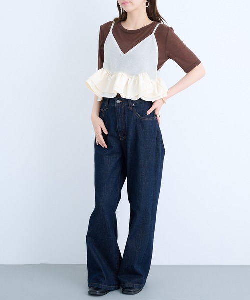 MAISON BREEZE reveur（メゾンブリーズレヴール）の「【MAISON BREEZE reveur】フリルヘムキャミソールビスチェ trc（キャミソール・レディース・チャコールグレー/アイボリー/ブラック・FREE）」の10枚目の写真