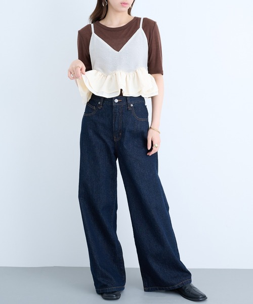 MAISON BREEZE reveur（メゾンブリーズレヴール）の「【MAISON BREEZE reveur】フリルヘムキャミソールビスチェ trc（キャミソール・レディース・チャコールグレー/アイボリー/ブラック・FREE）」の11枚目の写真