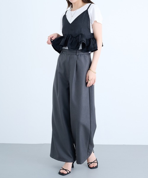 MAISON BREEZE reveur（メゾンブリーズレヴール）の「【MAISON BREEZE reveur】フリルヘムキャミソールビスチェ trc（キャミソール・レディース・チャコールグレー/アイボリー/ブラック・FREE）」の16枚目の写真