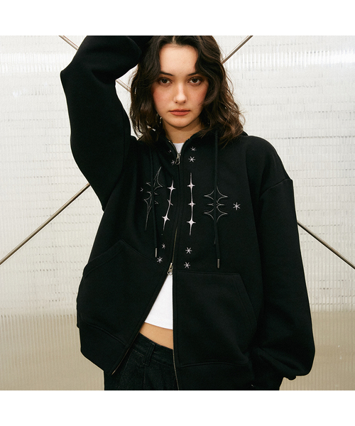 GAKKAI UNIONS(ガッカイユニオンズ)の「スタニング フードジップアップ ブラック(パーカー・レディース・その他・SMALL/MEDIUM/LARGE)」の1枚目の写真