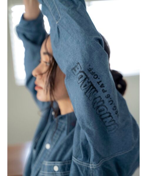 Ungrid（アングリッド）の「PAYDAY別注 ステンシルデザインシャツ（シャツ/ブラウス・レディース・ブルー・FREE）」の6枚目の写真