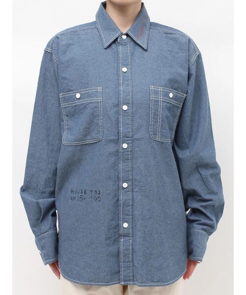 Ungrid（アングリッド）の「PAYDAY別注 ステンシルデザインシャツ（シャツ/ブラウス・レディース・ブルー・FREE）」の13枚目の写真