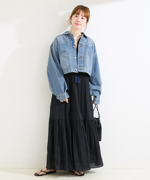Wrangler（ラングラー）の「【WEB＋一部店舗限定】Wrangler / ラングラー OVERSIZE BOYS JACKET MidUSEDWashed（デニムジャケット・レディース・ブルー・MEDIUM）」の5枚目の写真