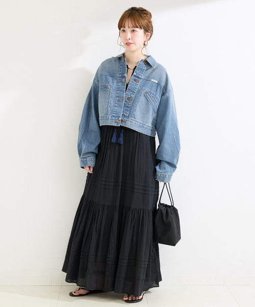 Wrangler（ラングラー）の「【WEB＋一部店舗限定】Wrangler / ラングラー OVERSIZE BOYS JACKET MidUSEDWashed（デニムジャケット・レディース・ブルー・MEDIUM）」の4枚目の写真
