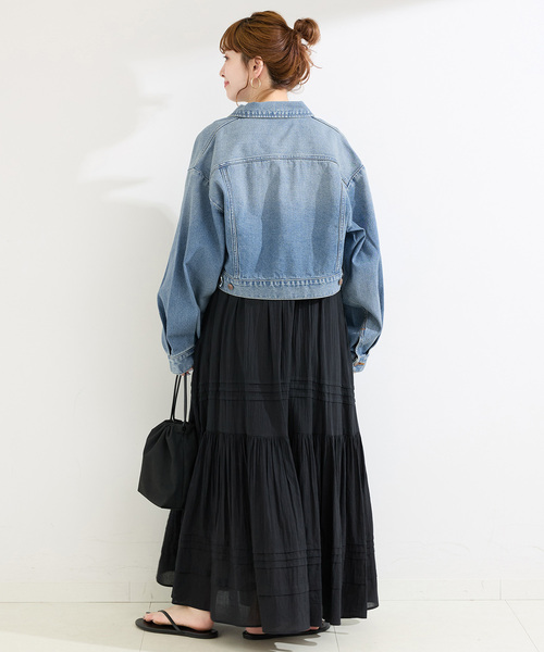 Wrangler（ラングラー）の「【WEB＋一部店舗限定】Wrangler / ラングラー OVERSIZE BOYS JACKET MidUSEDWashed（デニムジャケット・レディース・ブルー・MEDIUM）」の2枚目の写真