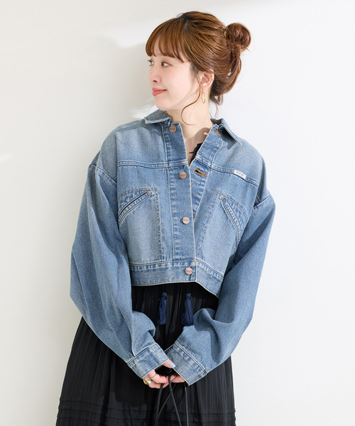 Wrangler（ラングラー）の「【WEB＋一部店舗限定】Wrangler / ラングラー OVERSIZE BOYS JACKET MidUSEDWashed（デニムジャケット・レディース・ブルー・MEDIUM）」の22枚目の写真