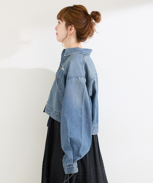 Wrangler（ラングラー）の「【WEB＋一部店舗限定】Wrangler / ラングラー OVERSIZE BOYS JACKET MidUSEDWashed（デニムジャケット・レディース・ブルー・MEDIUM）」の21枚目の写真