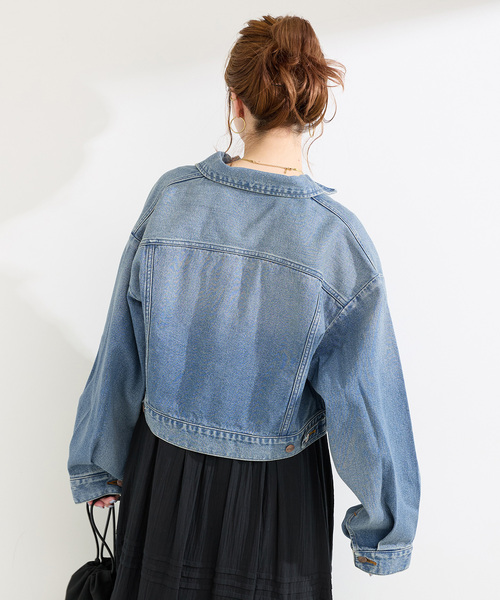Wrangler（ラングラー）の「【WEB＋一部店舗限定】Wrangler / ラングラー OVERSIZE BOYS JACKET MidUSEDWashed（デニムジャケット・レディース・ブルー・MEDIUM）」の20枚目の写真