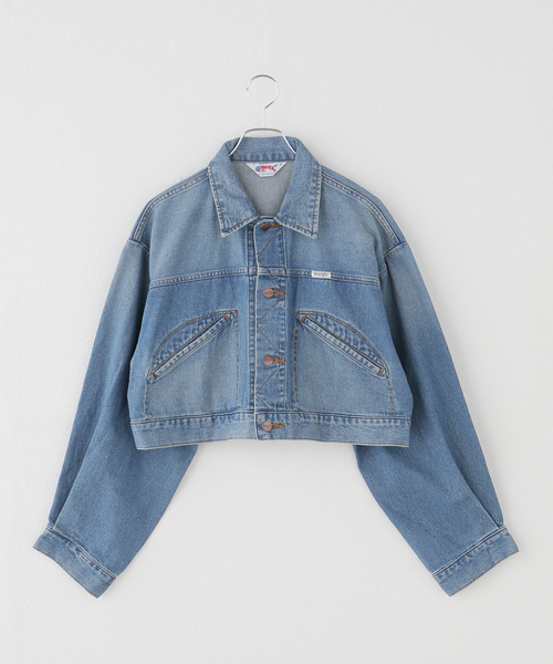 Wrangler（ラングラー）の「【WEB＋一部店舗限定】Wrangler / ラングラー OVERSIZE BOYS JACKET MidUSEDWashed（デニムジャケット・レディース・ブルー・MEDIUM）」の19枚目の写真