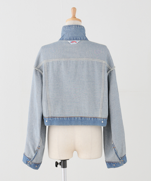 Wrangler（ラングラー）の「【WEB＋一部店舗限定】Wrangler / ラングラー OVERSIZE BOYS JACKET MidUSEDWashed（デニムジャケット・レディース・ブルー・MEDIUM）」の11枚目の写真