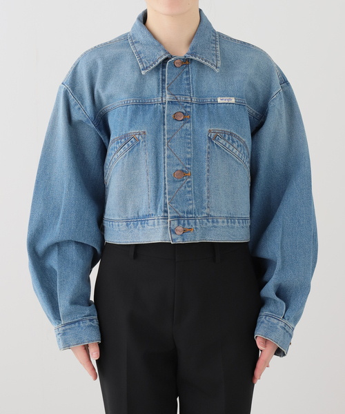Wrangler（ラングラー）の「【WEB＋一部店舗限定】Wrangler / ラングラー OVERSIZE BOYS JACKET MidUSEDWashed（デニムジャケット・レディース・ブルー・MEDIUM）」の8枚目の写真