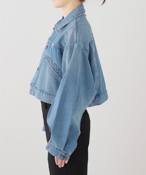 Wrangler（ラングラー）の「【WEB＋一部店舗限定】Wrangler / ラングラー OVERSIZE BOYS JACKET MidUSEDWashed（デニムジャケット・レディース・ブルー・MEDIUM）」の7枚目の写真
