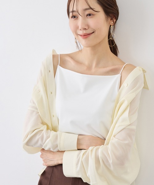 ROPE' PICNIC（ロペピクニック）の「キャミソール/接触冷感・抗菌防臭（キャミソール・レディース・ホワイト/ダークブラウン/ブラック・FREE）」の2枚目の写真