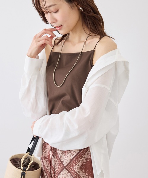 ROPE' PICNIC（ロペピクニック）の「キャミソール/接触冷感・抗菌防臭（キャミソール・レディース・ホワイト/ダークブラウン/ブラック・FREE）」の4枚目の写真