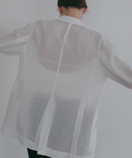 MANOF(マノフ)の「MESH JACKET(テーラードジャケット・レディース・ホワイト/ブラック・S/M)」の9枚目の写真