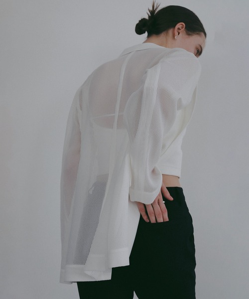 MANOF(マノフ)の「MESH JACKET(テーラードジャケット・レディース・ホワイト/ブラック・S/M)」の10枚目の写真
