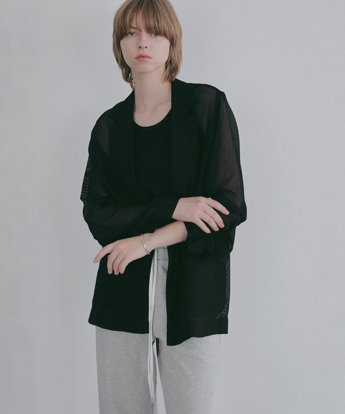 MANOF(マノフ)の「MESH JACKET(テーラードジャケット・レディース・ホワイト/ブラック・S/M)」の11枚目の写真