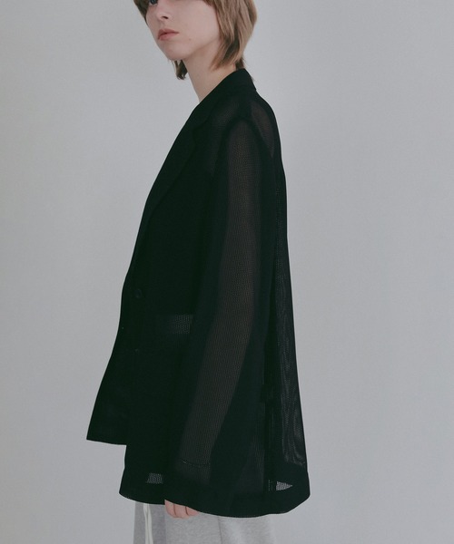 MANOF(マノフ)の「MESH JACKET(テーラードジャケット・レディース・ホワイト/ブラック・S/M)」の17枚目の写真