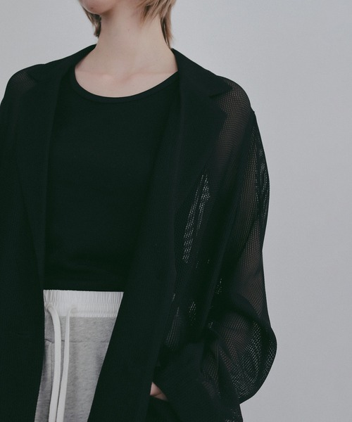 MANOF(マノフ)の「MESH JACKET(テーラードジャケット・レディース・ホワイト/ブラック・S/M)」の14枚目の写真