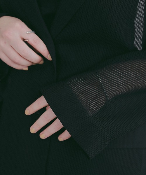 MANOF(マノフ)の「MESH JACKET(テーラードジャケット・レディース・ホワイト/ブラック・S/M)」の20枚目の写真