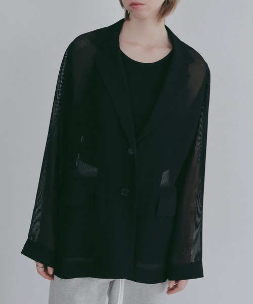 MANOF(マノフ)の「MESH JACKET(テーラードジャケット・レディース・ホワイト/ブラック・S/M)」の21枚目の写真