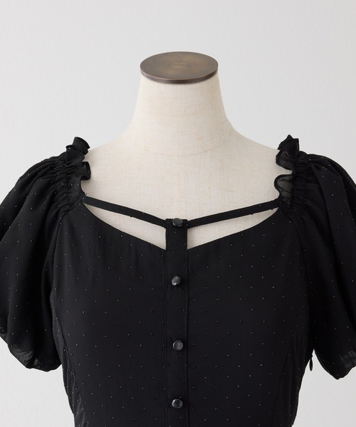 one after another NICE CLAUP(ワンアフターアナザーナイスクラップ)の「【Black Ribbon Collection】バックリボンティアードワンピース(ワンピース・レディース・ブラック/ブラック系その他/ドット・FREE)」の6枚目の写真