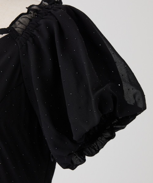 one after another NICE CLAUP(ワンアフターアナザーナイスクラップ)の「【Black Ribbon Collection】バックリボンティアードワンピース(ワンピース・レディース・ブラック/ブラック系その他/ドット・FREE)」の7枚目の写真