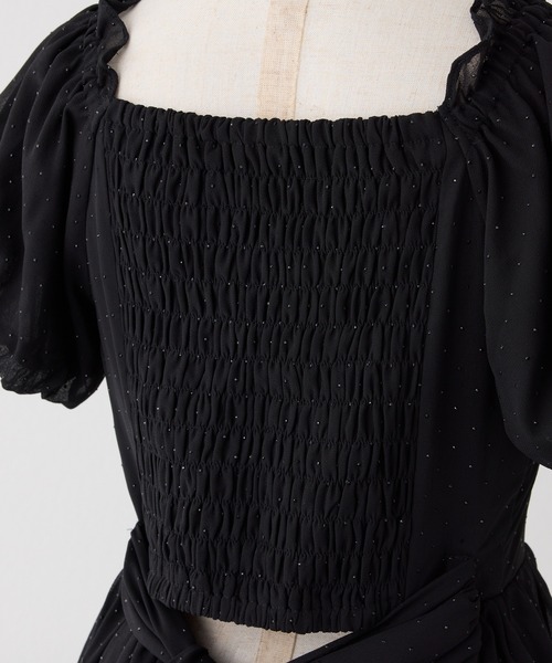 one after another NICE CLAUP(ワンアフターアナザーナイスクラップ)の「【Black Ribbon Collection】バックリボンティアードワンピース(ワンピース・レディース・ブラック/ブラック系その他/ドット・FREE)」の8枚目の写真