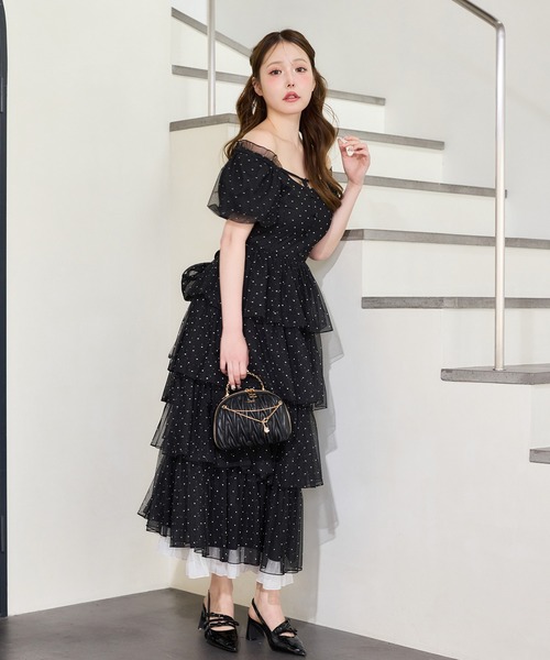 セール】【Black Ribbon Collection】バックリボンティアード