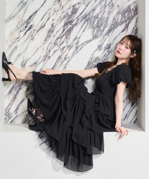 one after another NICE CLAUP(ワンアフターアナザーナイスクラップ)の「【Black Ribbon Collection】バックリボンティアードワンピース(ワンピース・レディース・ブラック/ブラック系その他/ドット・FREE)」の20枚目の写真