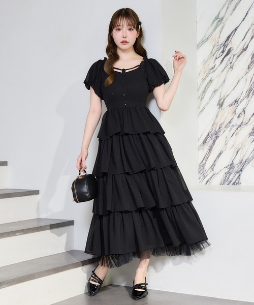 セール】【Black Ribbon Collection】バックリボンティアード