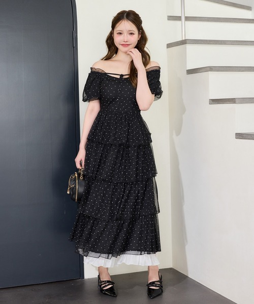 セール】【Black Ribbon Collection】バックリボンティアード