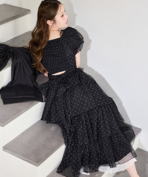 セール】【Black Ribbon Collection】バックリボンティアード