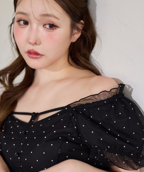 one after another NICE CLAUP(ワンアフターアナザーナイスクラップ)の「【Black Ribbon Collection】バックリボンティアードワンピース(ワンピース・レディース・ブラック/ブラック系その他/ドット・FREE)」の21枚目の写真